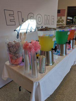 Lemonade with cotton candy for Easter