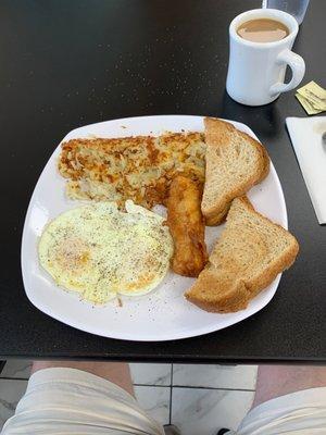 Fish breakfast. Tiny fish portion!!