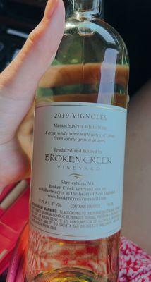 bottle of vignoles