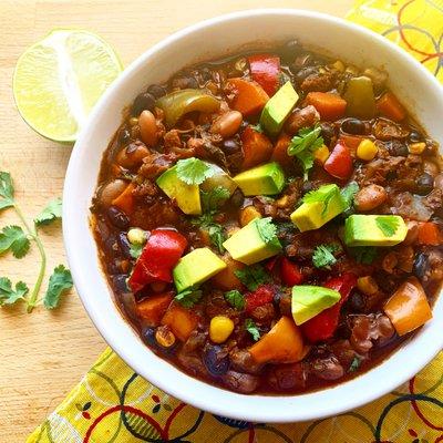 Hearty chili is good year-round.