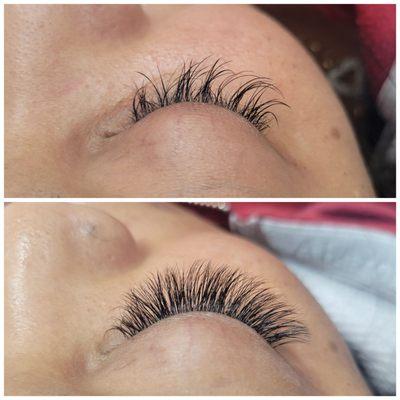 Full volume eyelash extensions set. New, clean, fresh, fluffy!