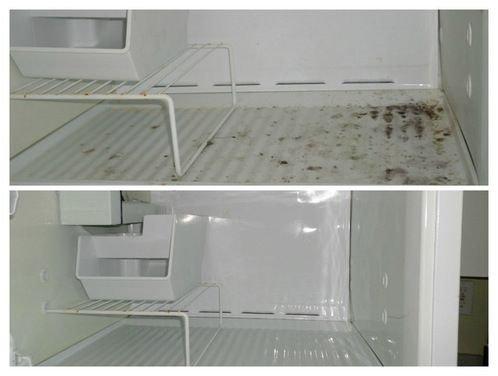 Before and After Refrigerator cleaning.