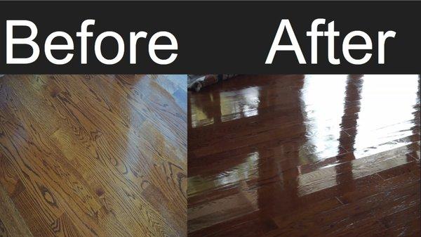 Wood Floor with Applied Wax!