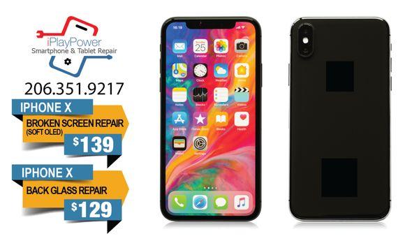 Apple iPhone X Screen Replacement - Broken Screen and Back Glass Replacement available for your iPhone X