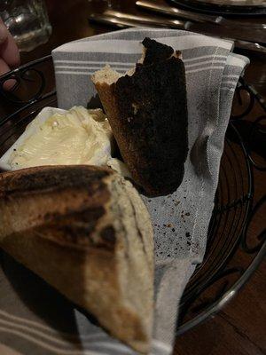 Burnt bread.