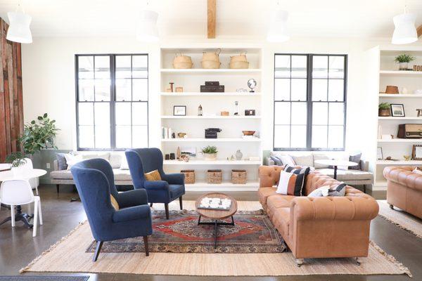 Couches and seating in The Loft.