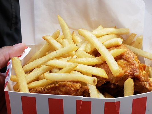 Fried chicken and fries