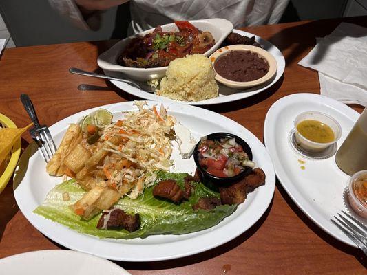 Salvadorian Yuca with Chicharrona Salvadorian Steak