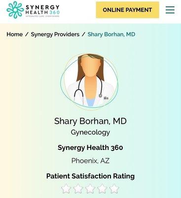 Dr Shary Borhan Synergy Health 180