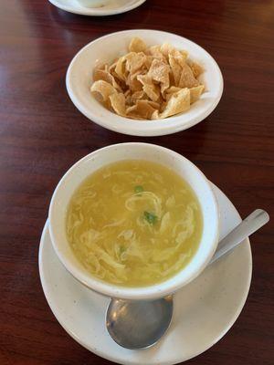 Hot egg flower soup.  Very good and really hot!