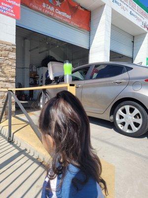 Brought my daughter with me to do a smog check on the car