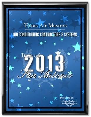 voted the best air conditioner repair and  ac service in San Antonio. Let Texas Air Masters be your air conditioning contractor.