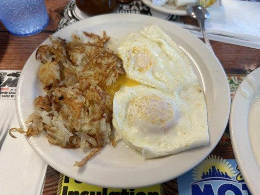 Eggs and hash browns