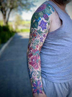 recently completed no black floral sleeve