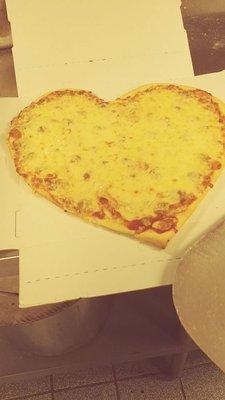 Heart shaped pizza