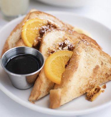 French toast with orange infused syrup.