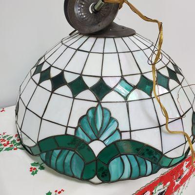 Led and glass custom made Tiffany style hanging lamp. Only $199.