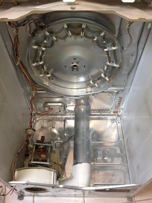 This is how a dryer looks after a complete vacuuming of the interior. This happens to be a General Electric 4 temp ,6 cycle m...