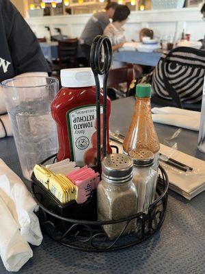 Condiments at the table