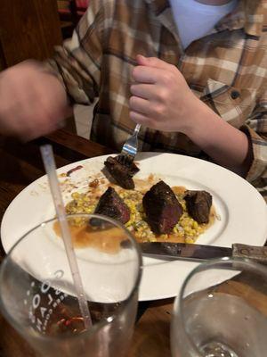 Hanger steak with street corn