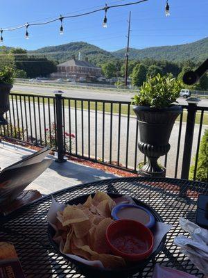 Chips and outside area