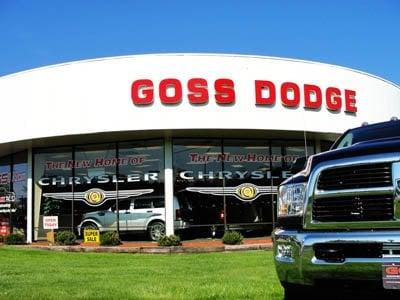 Goss Dodge Chrysler prior to the fascia signage change in 2012.