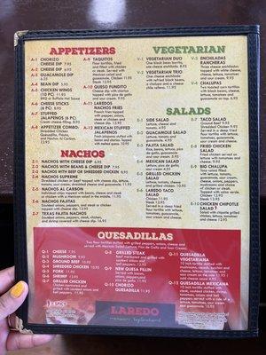 New menu Laredos macclenny