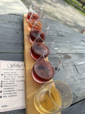 Wine flight tasting