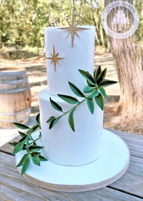 Olive Branch & Gold Stars Cake