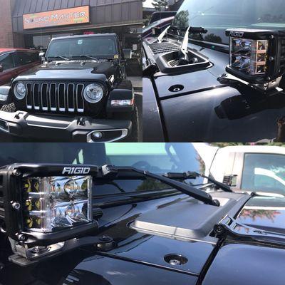 Rigid LED Lights installed in a 2018 Jeep Wrangler JL