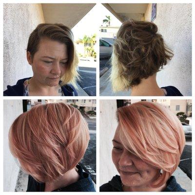 Rosy blonde fashion tones done by Marci Shears