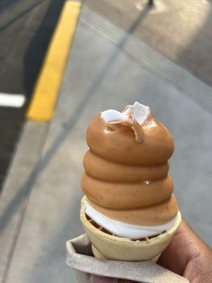 Butterscotch dipped ice cream