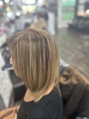 Medium blonde and  partial highlights