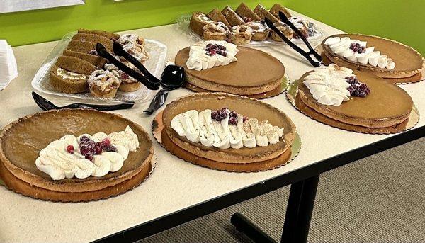 Thanksgiving luncheon-pumpkin pies and desserts