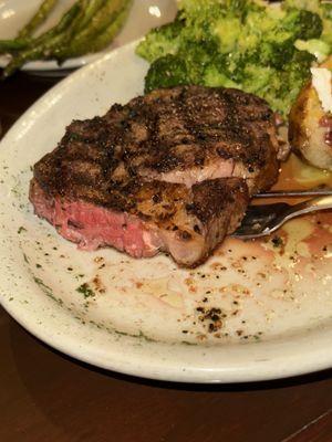 12 oz ribeye cooked medium rare