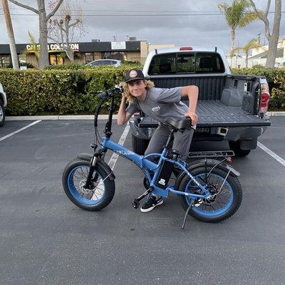 Connor with ebike