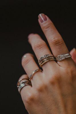 Some of our favorite unisex Sterling Silver pieces! Featuring the Link Rings, Triangle Rings and more!