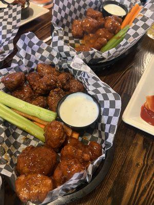 Orange habanero and Thai chili boneless wings