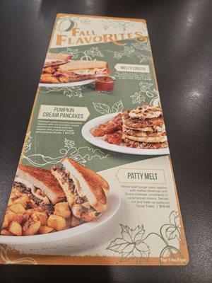 Fall Flavorites Menu