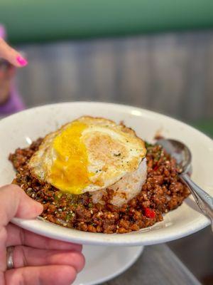 Minced pork rice with egg