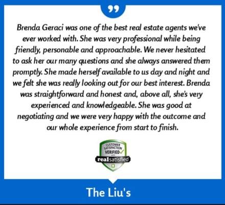 A heartwarming review of my Real Estate Agent skills. Thank you for the kind words!