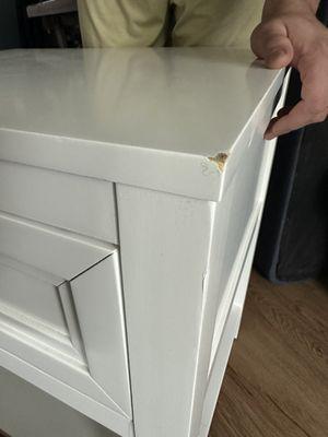 end table with the damage