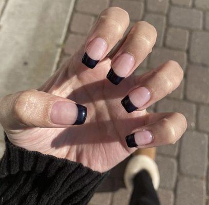 classic black French tip.