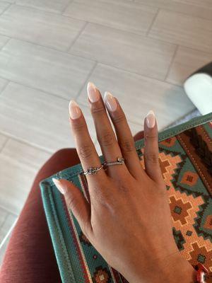 French tip with almond shape