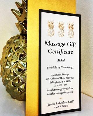 Massage Gift Certificates!