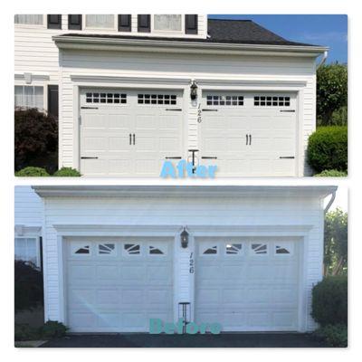 New garage doors just installed, instant curb appeal.