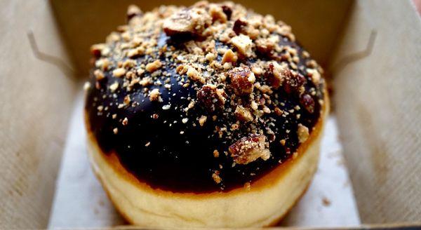 Banana-Pecan Sufganiyah aka Israeli doughnut. $4.50