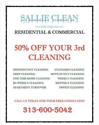 Get 50% off your next cleaning