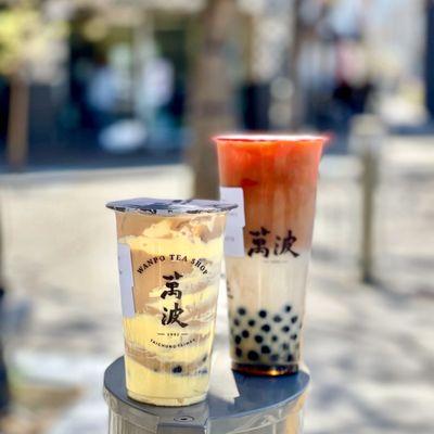 Custard Boba Milk Tea (Rate: 3/5) & Boba Black Tea Latte (Rate: 2/5)