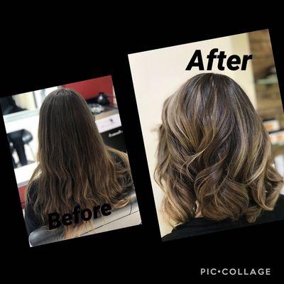 Balayage , Cut and Style done by Karina